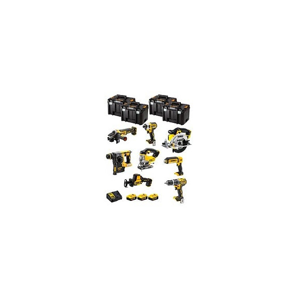 Dewalt Kit Dwk804t (dcd796 Dch273 Dcg405 Dcf887 Dcs331 Dcs369 Dcs391 Dcl050 3 X 5,0 Ah Dcb115 4 X Tstak Vi)