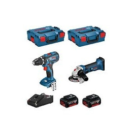 Bosch Kit 18v Bsk182m2b (gsr 18v-28 Gws 18-125-vli 2 X 4,0 Ah Gal18v-40 2 L-boxx 136)