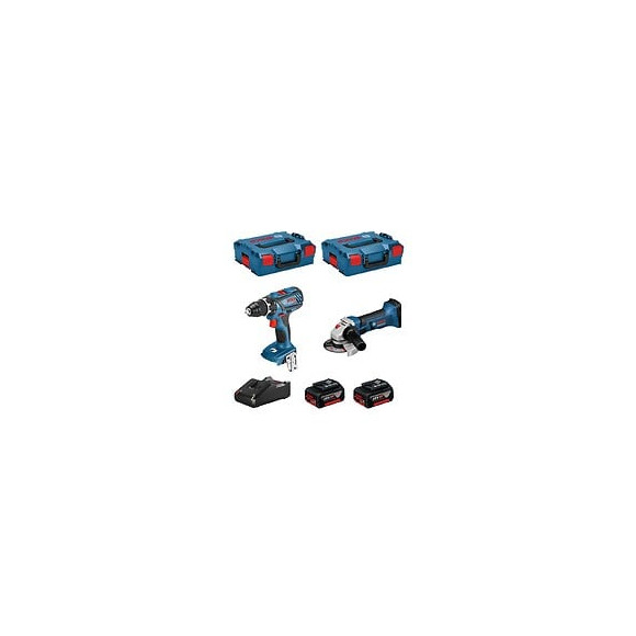 Bosch Kit 18v Bsk182m2b (gsr 18v-28 Gws 18-125-vli 2 X 4,0 Ah Gal18v-40 2 L-boxx 136)