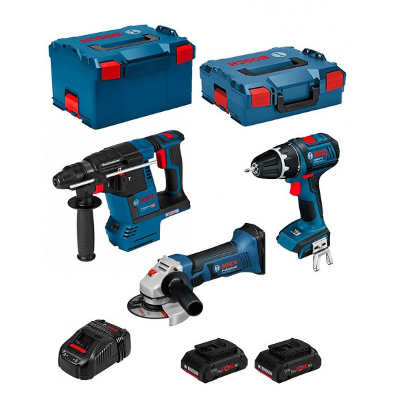 Bosch Kit Psl3m3cp (gbh 18 V-26f Gsb 18 V-li Gws 18-125 V-li 2 X 4,0 Ah Procore Gal1880cv L-boxx 238 L-boxx 136)