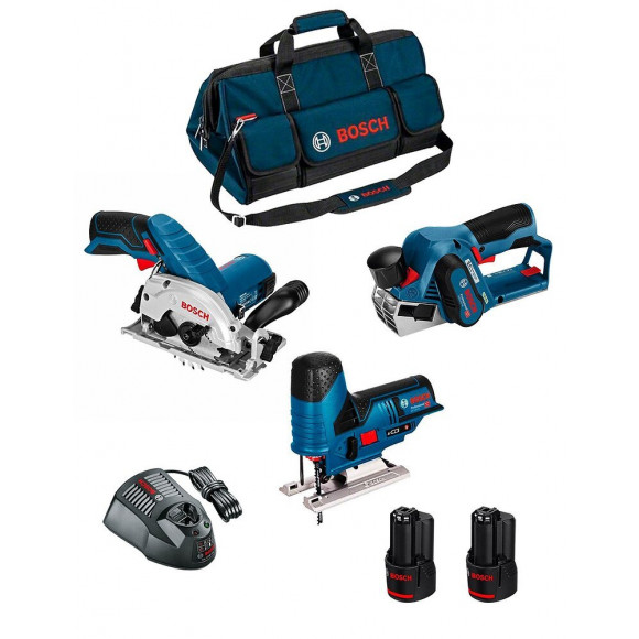Bosch Kit 12v Bmkb3-28ad2 (gks 12v-26 Gst 12v-70  Gho 12v-20 2 X 2,0 Ah Gal1230cv Hdbag)