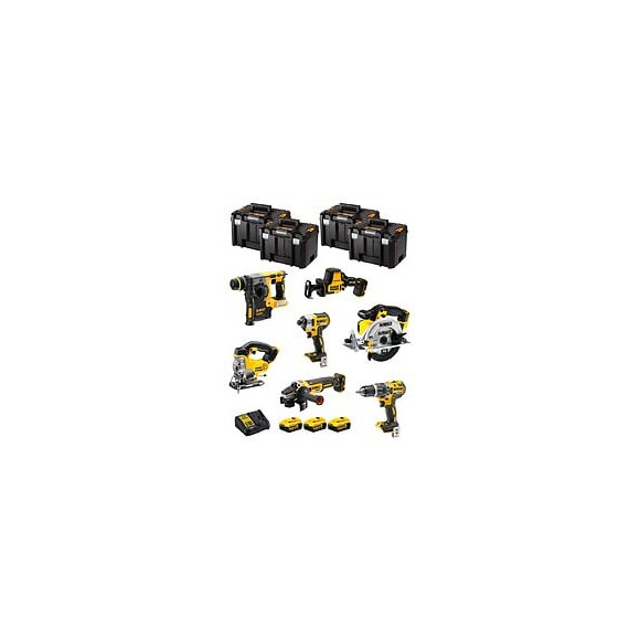 Dewalt Kit Dwk702t (dcd796 Dch273 Dcg405 Dcf887 Dcs331 Dcs391 Dcs369 3 X 5,0 Ah Dcb115 4 X Tstak Vi)