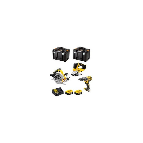 Dewalt Kit Dwk301 (dcd796 Dcs334 Dcs570 2 X 5,0 Ah Dcb115 2 X Tstak Vi)