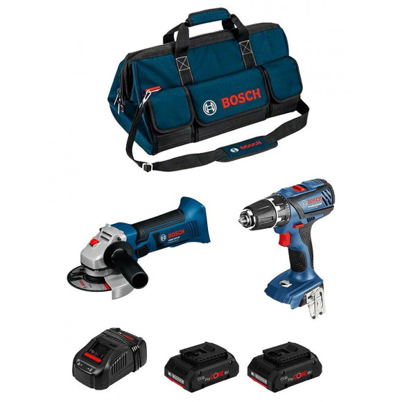 Bosch Kit Psb2m2p (gws 18 V-li Gsb 18-2-li Plus 2 X 4,0 Ah Procore Gal1880cv Hdbag)