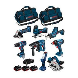Bosch Kit 18v Bk802bag (gdx 18v-180+gsr 18v-60c+gbh 18v-21+gks 18v-57+gst 18v-lis+gws 18-125v-li+gli 18v-300+gsa18v-lic+3x5,0ah