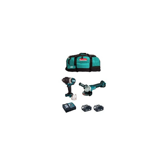 Makita Kit Mk214 (dtw1002 Dga504 2 X 5,0 Ah Dc18rc Lxt600)