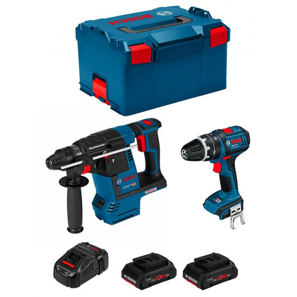 Bosch Kit Gbh 18v-26f Gsb 18 V-li (2 X 4,0 Ah Procore Gal1880cv L-boxx 238)