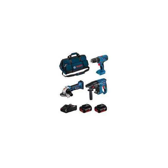 Bosch Kit 18v Bk304bag (gbh 18v-21 Gsb 18v-21 Gws 18-125 V-li 2 X 4,0 Ah Gal18v-40 Sac)