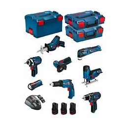 Bosch Kit 12v Bmk8-28ad3 (gsr 12v-15+gtb 12v-11+gdr 12v-105+gws 12v-76+gst 12v-70+gop 12v-28+gsa 12v-14+gli 12v-80+3 X 2,0ah)