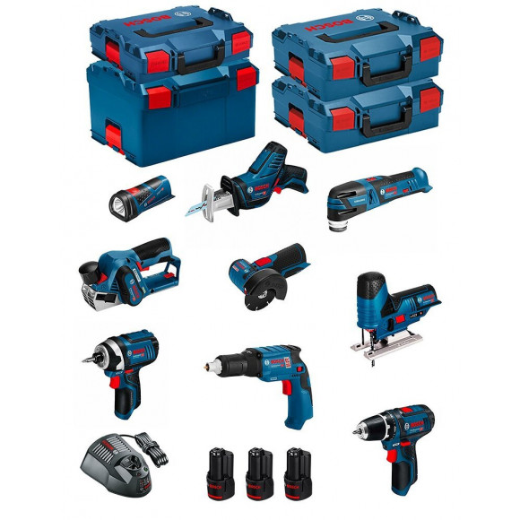 Bosch Kit 12v Bmk9-28cd3 (gsr 12v-15+gtb 12v-11+gdr 12v-105+gws 12v-76+gst 12v-70+gop 12v-28+gsa 12v-14+gli 12v-80+gho 12v-20)