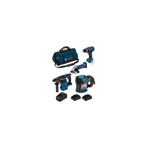 Bosch Kit Psl4m2cbp (gbh 18v-26f Gsb 18 V-li Gws 18-125 V-li Gas 18v-10l 2 X 4,0 Ah Procore Gal1880cv Hdbag)