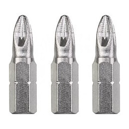 3 Embouts Industrial Steel,  25mm Pozidriv Pz 2 Kwb