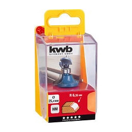 Fraise 1/4 De Rond Au Carbure, Avec Guide Sur Roulement 25,4x8mm Kwb