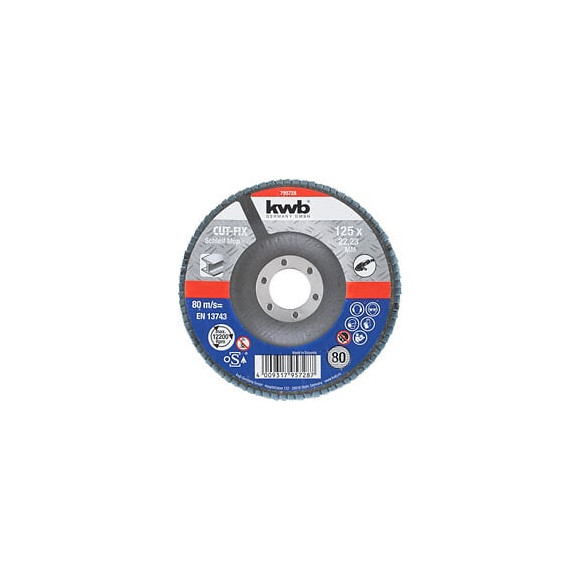 Cut-fix Lamellesde Ponçage Sur Tige Pour Le Métal 125x22mm Gr80 Kwb