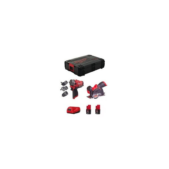 Milwaukee Kit M12fpp2g-202x (m12fpdx Avec 3 Têtes M12fcot Avec Accessoires 2 X 2,0 Ah C12c Hd Boxx 1)