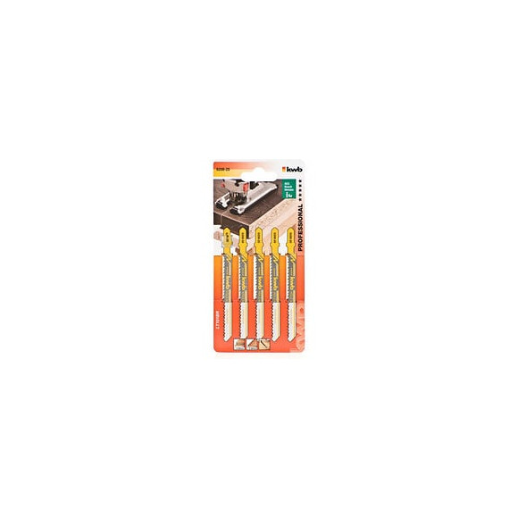 5 Lames De Scies Sauteuses, Pour Le Travail Du Bois, Down Cut, Acier Au Carbone Hcs Queue À Simple Accroche, Paquet Pro Kwb