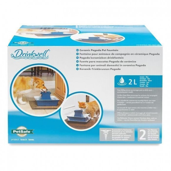 Fontaine Drinkwell Ceramique Pagoda - Bleue Pagoda-bl-eu-19