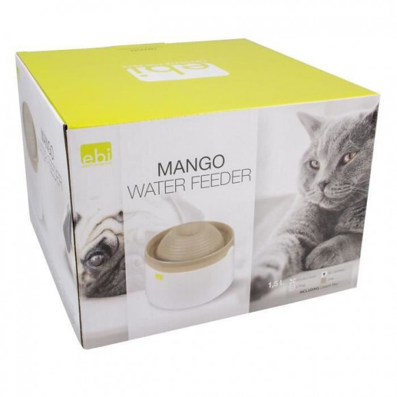 Laroy Duvo Mango Abreuvoir Pour Chats Et Petits Chiens - 1,5 L - 22 X 22 X 15 Cm - Moka