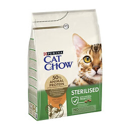 Purina Cat Chow Croquettes Pour Chat Adulte Sterilise - Riche En Dinde - 3 Kg
