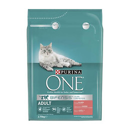 Purina One Croquettes Pour Chat Adulte Au Saumon Et Cereales Completes - 4 X 2,75 Kg