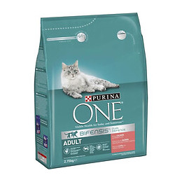 Purina One Croquettes Pour Chat Adulte Au Saumon Et Cereales Completes - 4 X 2,75 Kg