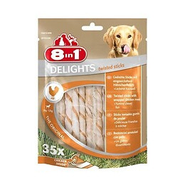 8in1 Friandise Stick A Macher - En Peau De Boeuf Garni De Viande De Poulet - Pour Chien - 35 Pieces