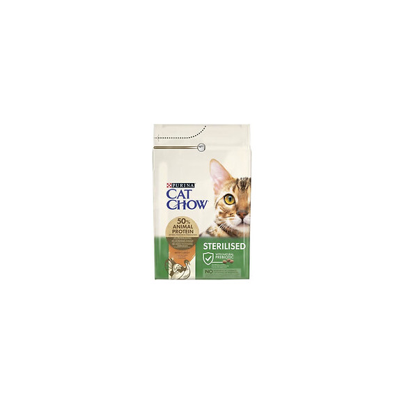 Purina Cat Chow Croquettes Pour Chat Adulte Sterilise - Riche En Dinde - 3 Kg