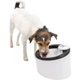 Trixie Distributeur Automatique Deau Triple Flow - 2 L - Noir Et Blanc - Pour Chien
