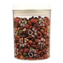 Trixie Boite Snack Plastique - 1,5 L - O12x17,5 Cm - Transparent Et Blanc - Pour Chien, Chat Et Lapin