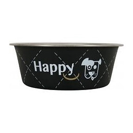 Zolux Ecuelle En Inox Happy - O 17 Cm - Noir - Pour Chien