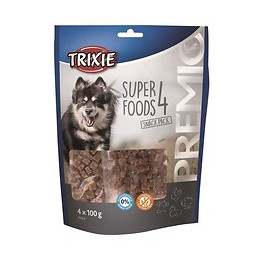 Trixie Premio 4 Superfoods - Poulet, Canard, Boeuf, Agneau - 4 X 100 G - Pour Chien