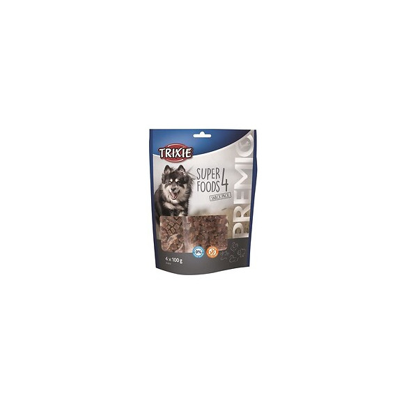 Trixie Premio 4 Superfoods - Poulet, Canard, Boeuf, Agneau - 4 X 100 G - Pour Chien