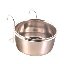 Trixie Ecuelle Inox Avec Support - 300ml - O9cm - Pour Perroquet Et Perruche