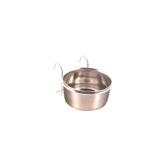 Trixie Ecuelle Inox Avec Support - 300ml - O9cm - Pour Perroquet Et Perruche