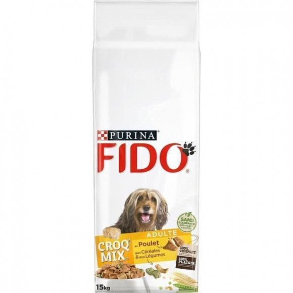 Fido Croqmix - Boeuf, Cereales Et Legumes - Pour Chien Adulte - 15 Kg