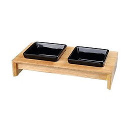 Trixie Set Ecuelles 28x5x15cm - 2x0,2l - Noir - Pour Chien