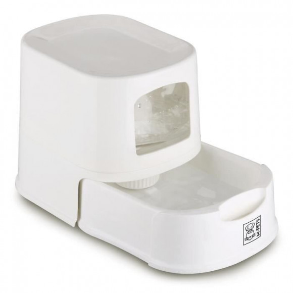 Mpets Distributeur Deau Lena Avec Couvercle - Blanc - Pour Chien