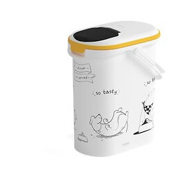 Curver Conteneur De Nourriture Le Diner Est Servi - 4 Kg - 10 L - Blanc Et Noir - Pour Chien