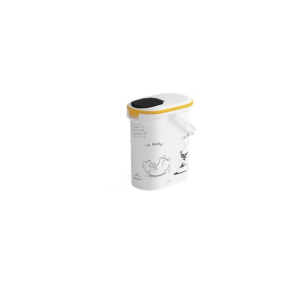Curver Conteneur De Nourriture Le Diner Est Servi - 4 Kg - 10 L - Blanc Et Noir - Pour Chien