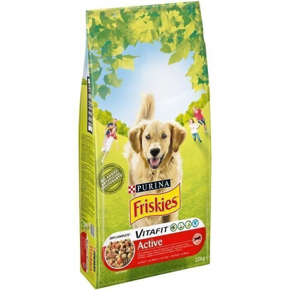Friskies Croquettes Vitafit Active Au Boeuf - Pour Chien Adulte - 10 Kg