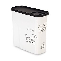 Curver Conteneur De Nourriture Le Diner Est Servi - 1 Kg - 2 L - Blanc Et Noir - Pour Chien