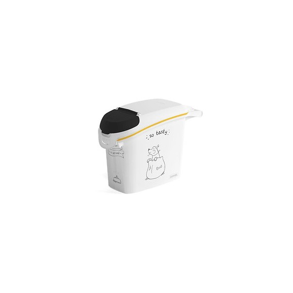 Curver Conteneur De Nourriture Le Diner Est Servi - 6 Kg - 15 L - Blanc Et Noir - Pour Chien