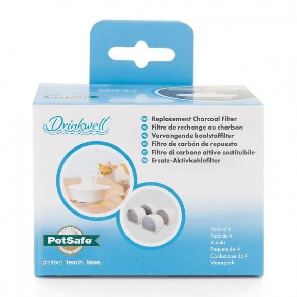 Drinkwell 4 Filtres De Rechange Au Charbon Pour Fontaines Avalon Et Pagoda - Pour Chat Et Chien