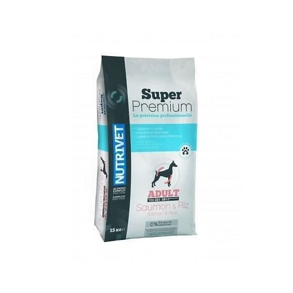 Super Premium Croquettes Chien 32/18 Saumon Et Riz 15 Kg 0% Ble