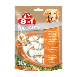 8in1 Friandise Os A Macher Delight - Garni De Poulet - 14 Pieces - Pour Chien De 2 A 12 Kg