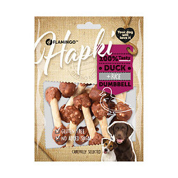 Friandise Canard Et Riz Haltère .  Hapki Bbq. Pour Chien . 150 G. Sans Gluten. - Flamingo Pet Products - Fl-520270