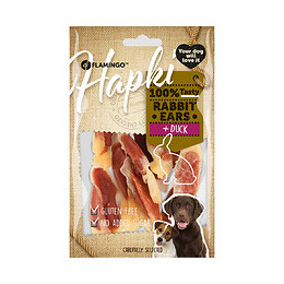 Friandise Lamelles De Lapin Enveloppé De Canard. Hapki Bbq. Pour Chien . 85 G. Sans Gluten. - Flamingo Pet Products - Fl-52027