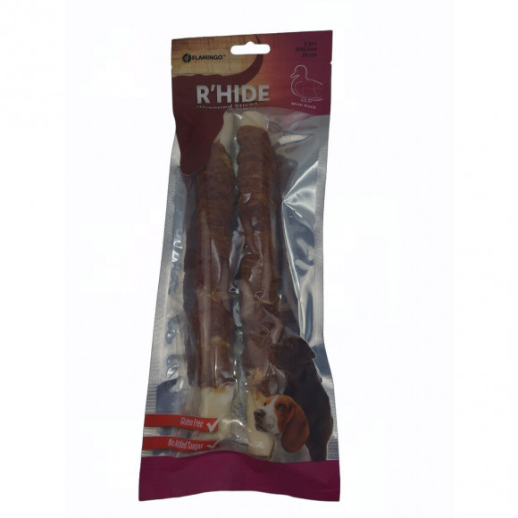 Friandise 2 Bâtons A Mâcher. Ø 4 Cm X 25 Cm. Au Canard. 240 G. Pour Chien. - Flamingo Pet Products - Fl-520290