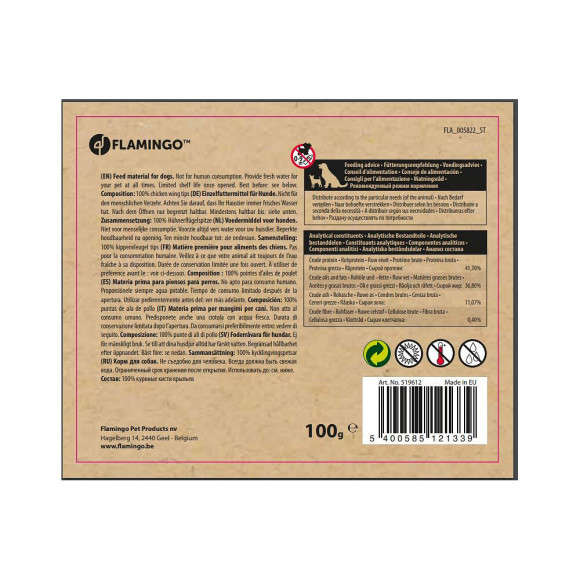 Snack Nature Ailes De Poulet 100 Gr. Pour Chien - Flamingo Pet Products - Fl-519612