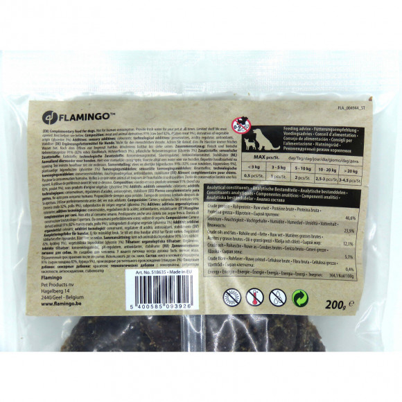 Friandise Naturel Filets De Boeuf 200 Gr. Pour Chien. - Flamingo Pet Products - Fl-518635